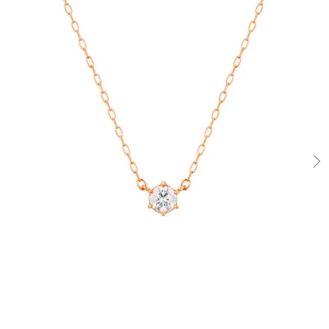 4℃ ピンクゴールドネックレス