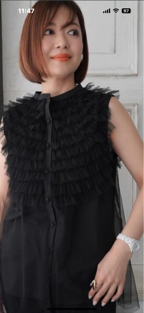 【新品未使用試着のみ】イデアルーチェチュールブラウスブラック