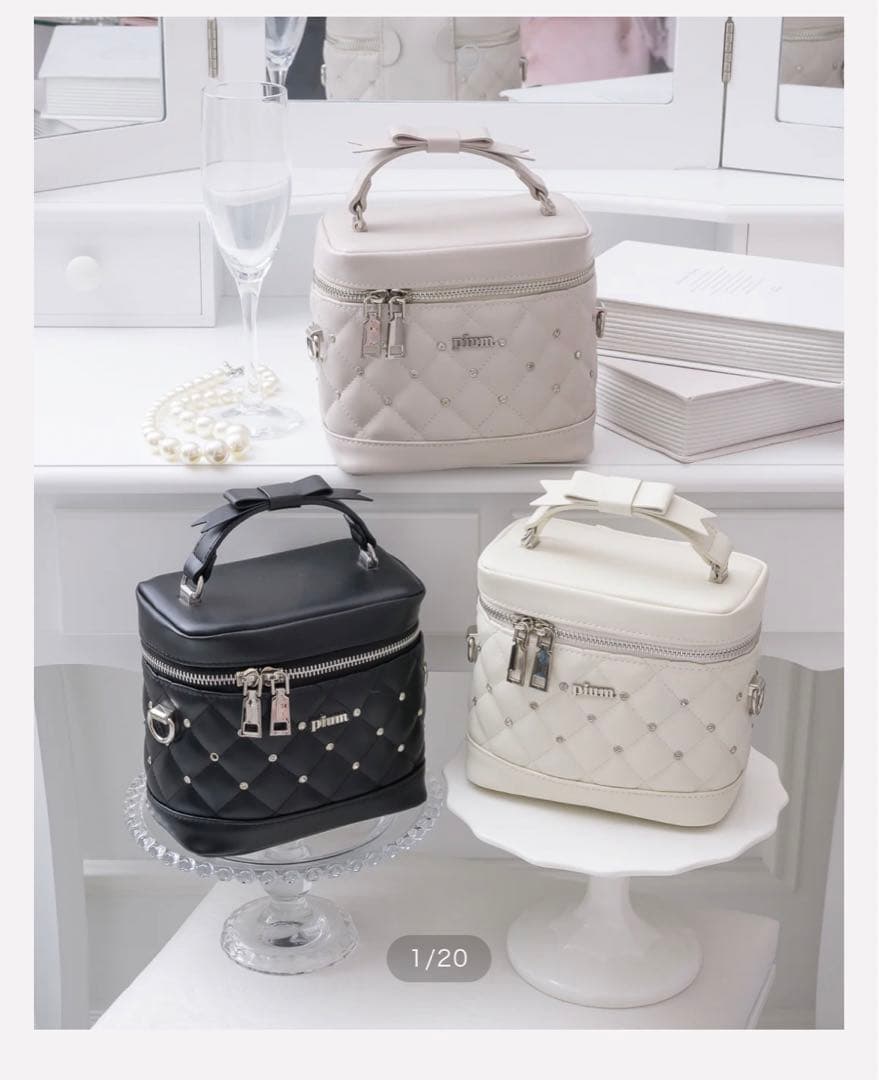 【最終値下げ】未使用品 Pium♡ ビジューキルティングバニティバッグ