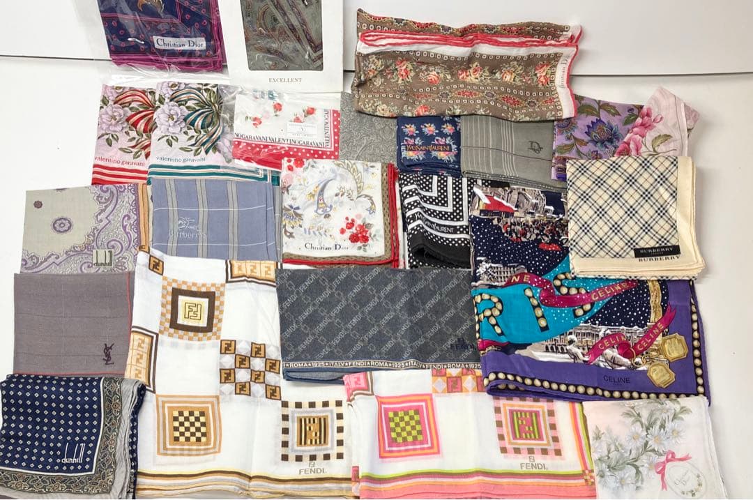ハイブランド大量 ハンカチ フェンディ ディオール バーバリー イブサンローラン